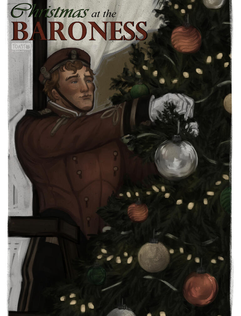 "Christmas at the Baroness, Fanart Magazine Cover" - December 22nd, 2025 (2000 px, 2600 px) Clip Studio Paint
